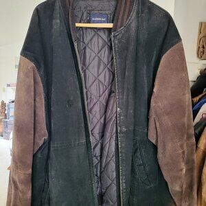 Vintage Brown/Black Suede Men's Jacket